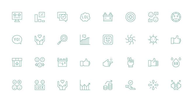 Positive featuring 32 Icons in Thin Line Design Flexible Icon System for Web Interfaces vector