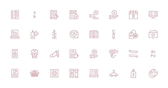 articulo icono conjunto con 32 Delgado línea gráficos estilo icono conjunto vector