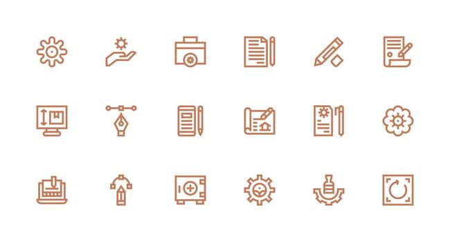 18 Strong Stroke Line Icons for Modify Graphics Core Icon Collection for Daily Tasks vector