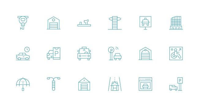 Minimal Line Icons from Parking Set with 18 Vectors Multi-Purpose Icon Pack for Templates