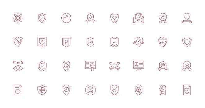 32 Thin Line Icons for Trustworthy Graphics Neatly Designed Icons for Web Platforms vector