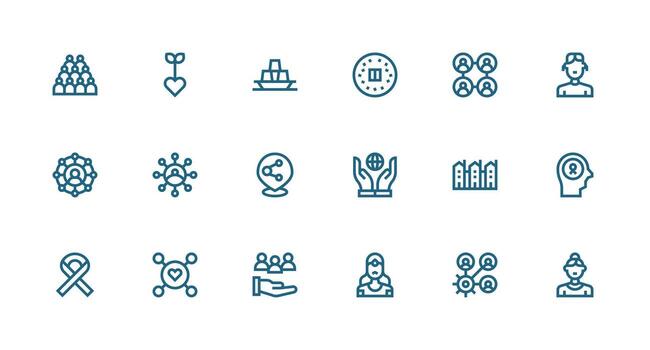 fuerte carrera línea íconos desde comunidad conjunto con 18 vectores creativo icono conjunto