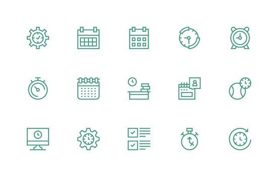 15 regular línea diseños para tarea administración íconos optimizado icono paquete para digital productos vector