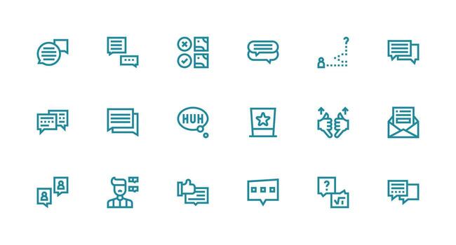 fuerte carrera línea íconos desde realimentación formar conjunto con 18 vectores creativo icono conjunto