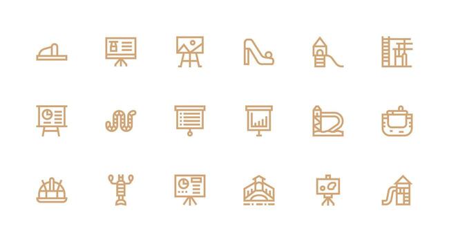 18 Icons for Slide in Strong Stroke Line Format Detailed Icon Collection for Design Systems vector