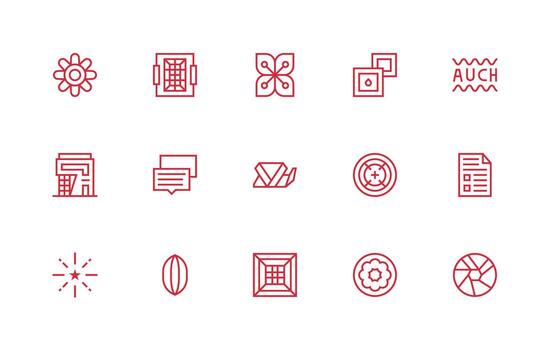 Regular Line Icons from Lines Set with 15 Vectors Clean Icon Collection for Web Use