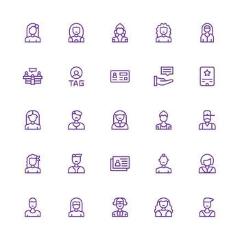 Client featuring 25 Icons in Medium Stroke Outline Design Icon Pack for UI vector