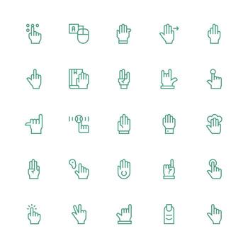 25 Icons for Click in Medium Stroke Outline Format User Interface Icons for Digital Products vector
