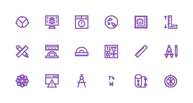 18 fuerte carrera línea estilo íconos desde técnico colección pulcramente diseñado íconos para web plataformas vector