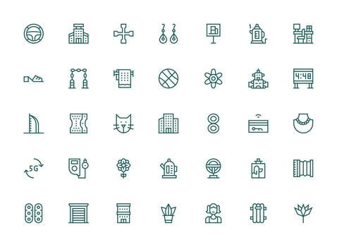 Modern Visual Pack containing 35 Regular Clean Line Icons Reliable Icons for All Interfaces vector