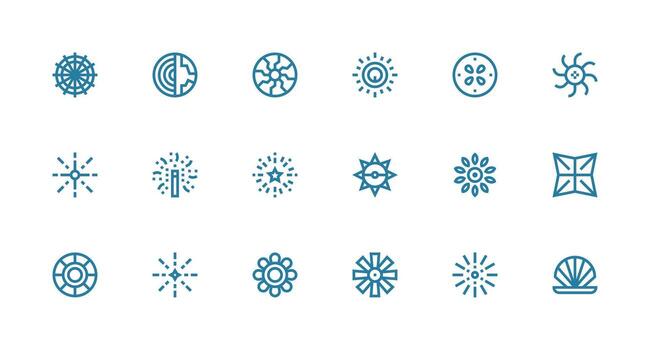 Strong Stroke Line Icons from Radiating Set with 18 Vectors Multi-Purpose Icon Set