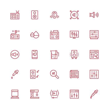 Volume Set with 25 Medium Stroke Outline Icons Icons Built for Visual Consistency Pack vector