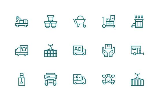 Regular Line Icons from Transporting Set with 15 Vectors Icon Set for Apps