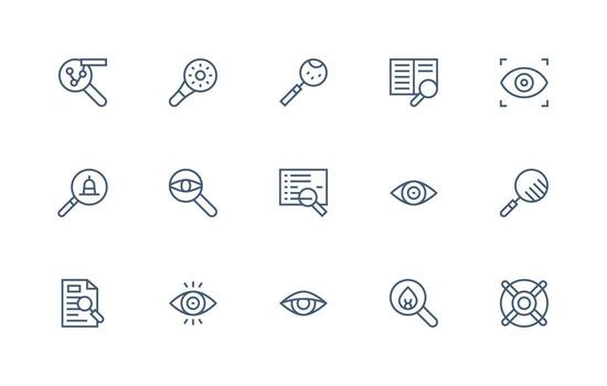 examinar icono colección con 15 regular línea diseños interfaz icono colección para diario proyectos vector