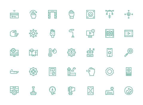 Control featuring 35 Icons in Regular Clean Line Design Lightweight Icon Series for Fast Prototypes vector