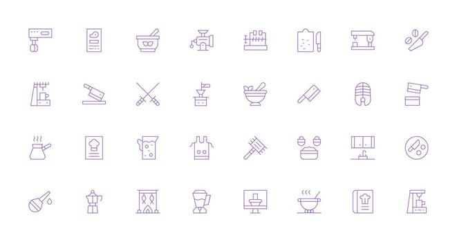 Thin Line Icons from Preparation Set with 32 Vectors Optimized Icon Pack for Digital Products