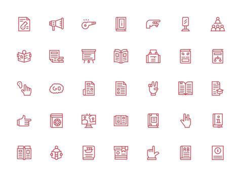 regular limpiar línea íconos desde instrucción conjunto con 35 vectores sencillo icono paquete
