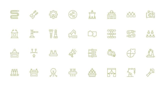 Assembly Icon Collection with 32 Thin Line Designs Neatly Designed Icons for Web Platforms vector