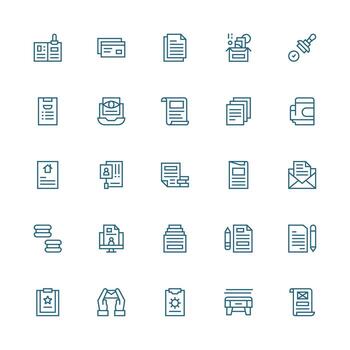 Medium Stroke Outline Icons from Paperwork Set with 25 Vectors Digital Icon Collection