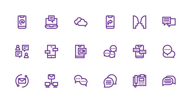 fuerte carrera línea íconos desde mensajería conjunto con 18 vectores icono paquete para ui