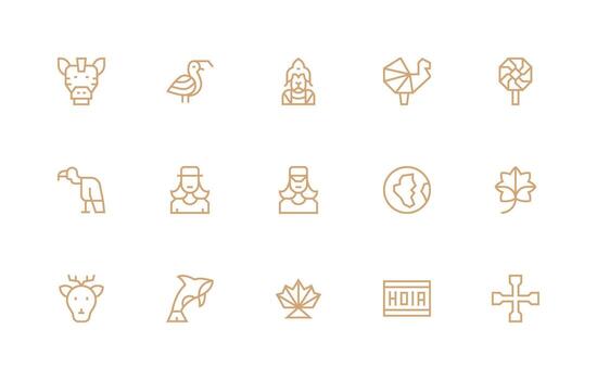 15 Regular Line Designs for Stylized Icons Minimal Icon Set for Interface Projects vector