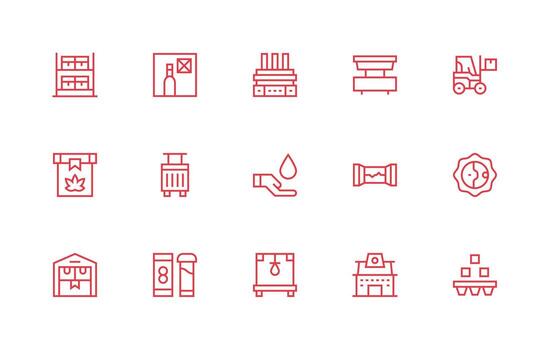 Regular Line Icons from Supply Chain Set with 15 Vectors Interface Icon Collection