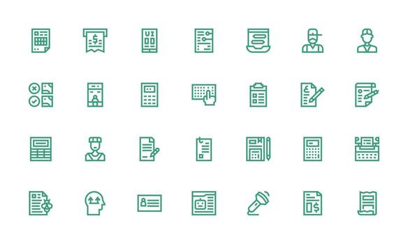 28 negrita línea íconos para datos entrada gráficos ordenado icono conjunto vector