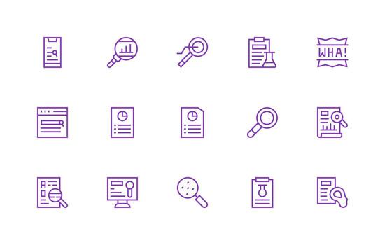 recomendaciones diseño íconos presentando 15 en regular línea estilo sencillo íconos para interfaz y wireframes vector