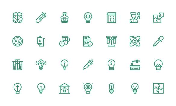 28 Icons for Solution in Bold Line Format Basic Icon Series vector