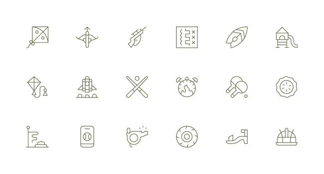 actividad incluso 18 mínimo línea ilustraciones completamente editable icono conjunto para web vector