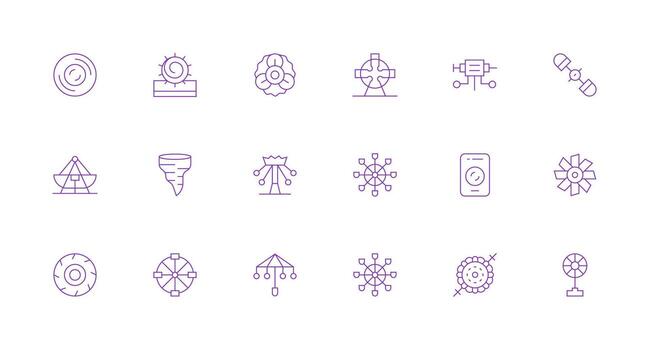 18 Minimal Line Style Icons from Rotating Collection Organized Glyph Icons for Fast Design vector