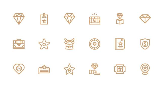 Valuable Icon Set with 18 Strong Stroke Line Graphics Complete Icon Set for Mobile Apps vector