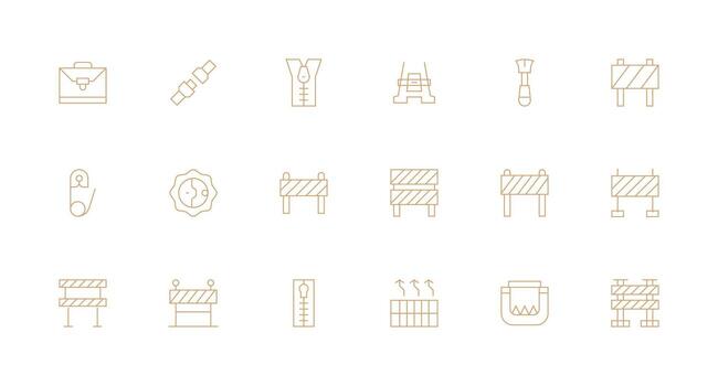 Minimal Line Icons from Closure Set with 18 Vectors Reusable Icon Set