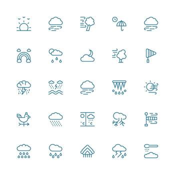pronóstico presentando 25 íconos en medio carrera contorno diseño alta resolución íconos para ninguna plataforma vector