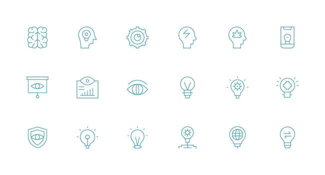18 Icons for Insight in Minimal Line Format Simple Icons for Interface and Wireframes vector