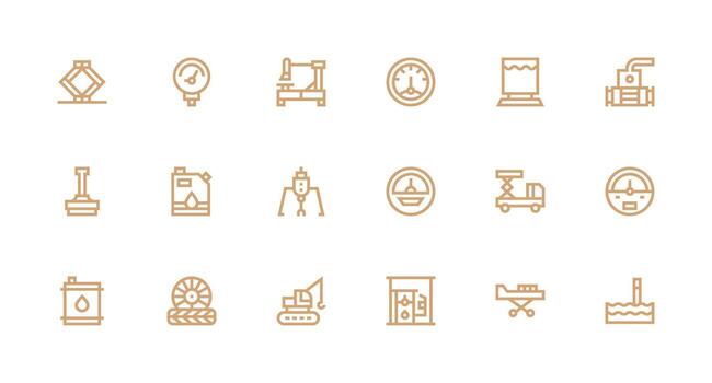 fuerte carrera línea íconos desde hidráulico conjunto con 18 vectores flexible icono sistema para web interfaces
