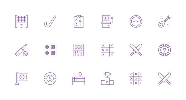 Lose Icon Set with 18 Minimal Line Graphics Simple Icon Pack vector