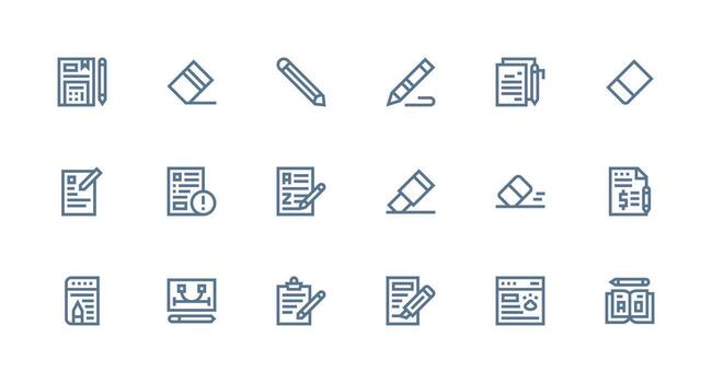 18 fuerte carrera línea vectores para corrección tema flexible icono sistema para web interfaces