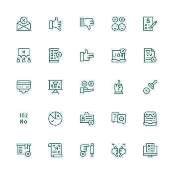 Medium Stroke Outline Icons from Rejection Set with 25 Vectors Responsive Icon Set for Flexible Layouts