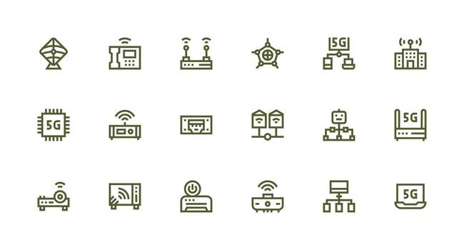 enrutador visual paquete conteniendo 18 fuerte carrera línea íconos claro y conciso icono conjunto colección vector