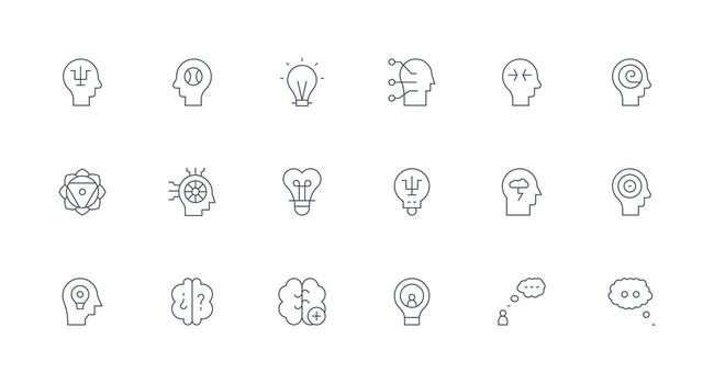 18 Minimal Line Vectors for Mind Theme Icons Built for Visual Consistency Pack