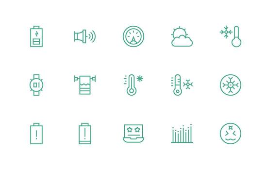 Regular Line Style Low Icons with 15 Vectors Digital Icon Collection
