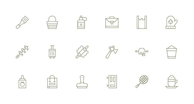 mínimo línea estilo encargarse de íconos con 18 vectores escalable icono paquete