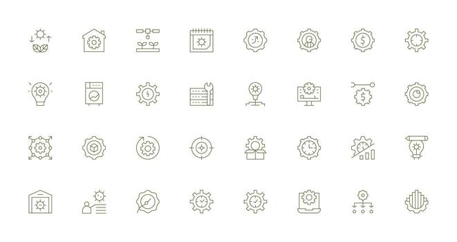 mejoramiento icono colección con 32 Delgado línea diseños diseño icono colección vector