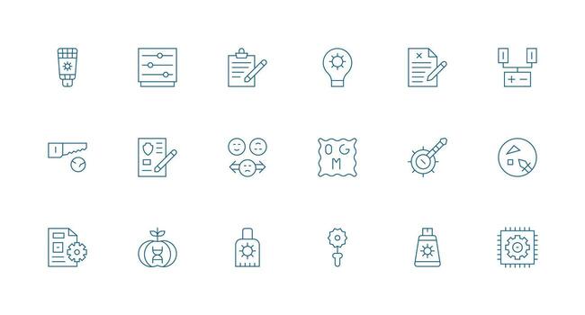 Modification Set with 18 Minimal Line Icons Design Ready Icon Set for Teams vector