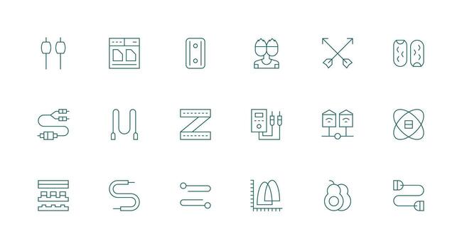 Minimal Line Icons from Dual Set with 18 Vectors App Icon Pack