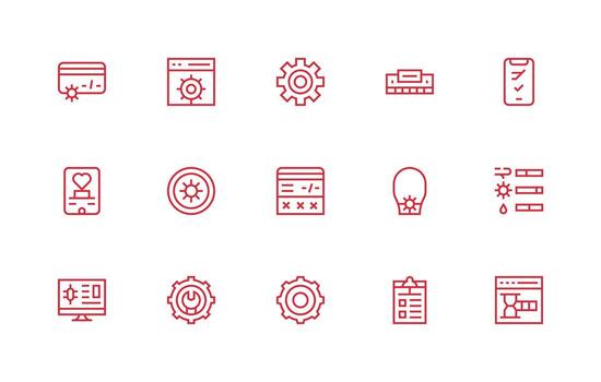 15 Regular Line Icons for Manage Graphics Universal Icon Pack vector
