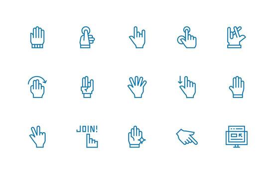 Cursor Visual Pack containing 15 Regular Line Icons Full Icon Library for UI Designers vector