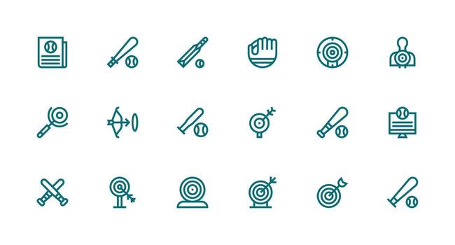 Hitting Icon Set with 18 Strong Stroke Line Graphics Minimal Icon Set for Interface Projects vector