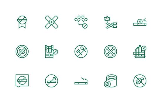 15 Regular Line Icons for Ban Graphics Balanced Icon Set for Functional Design vector